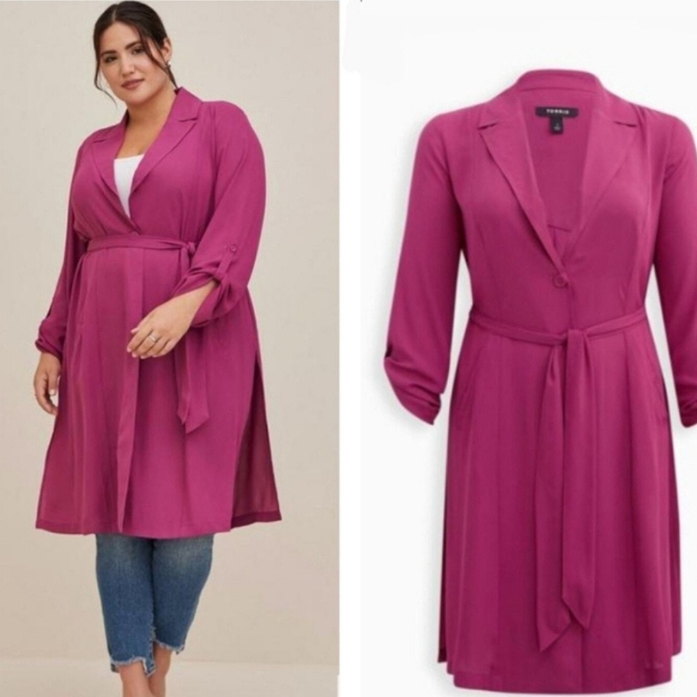 Lightweight Chiffon Drape Trench Coat